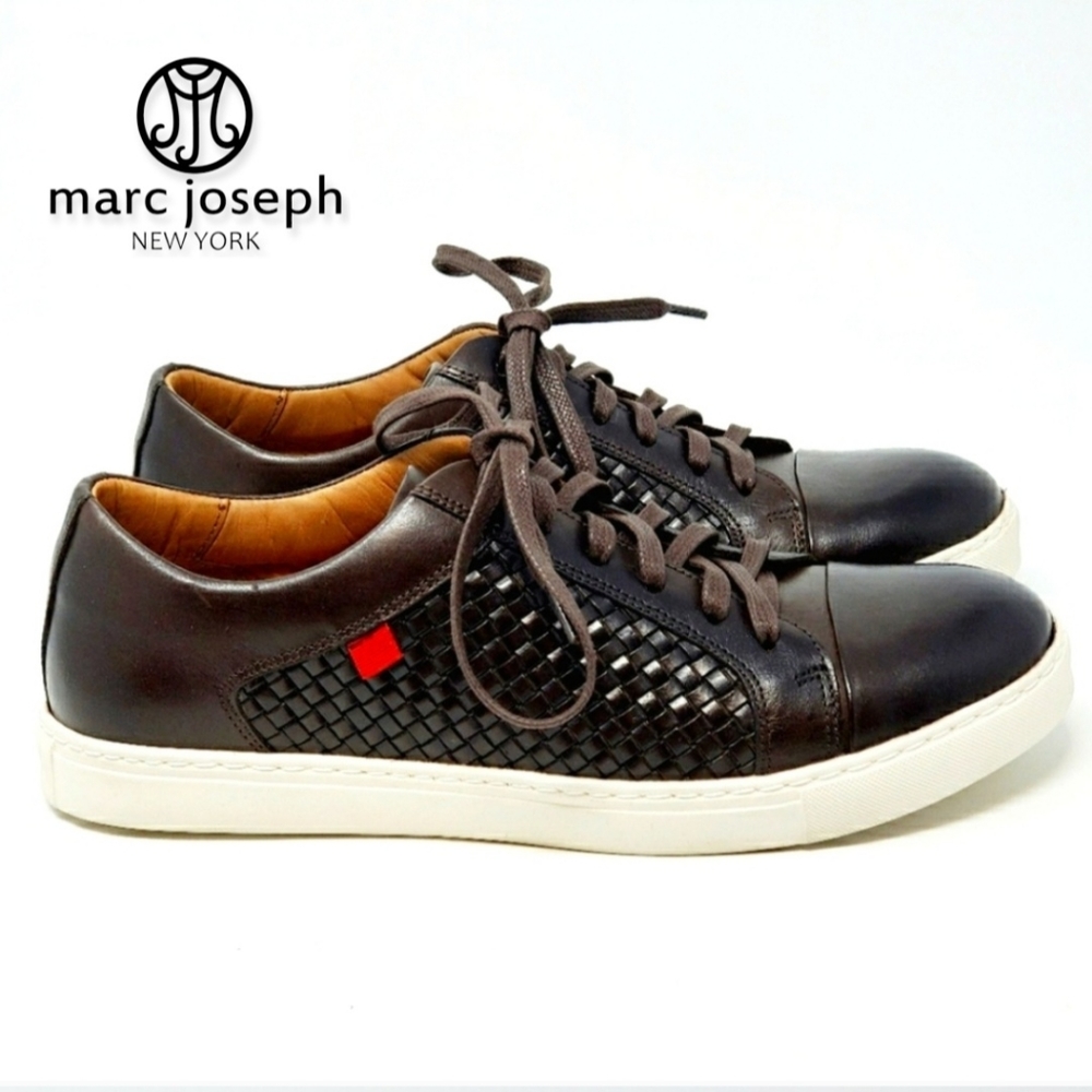 Marc Joseph Luxury Lace-up Weave Detail Sneaker